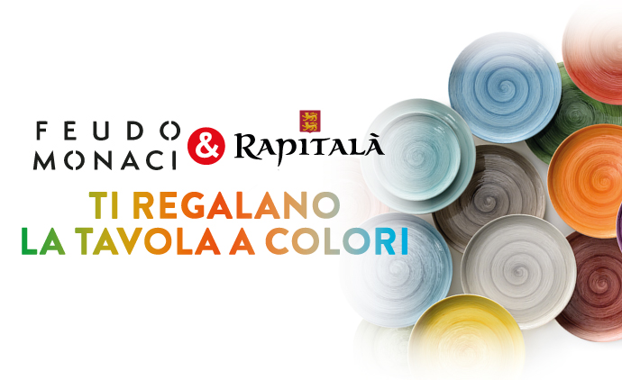 banner Feudo Monaci & Rapitalà ti regalano la tavola a colori